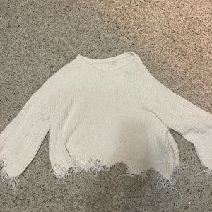 White Fringe Sweater (One Size)